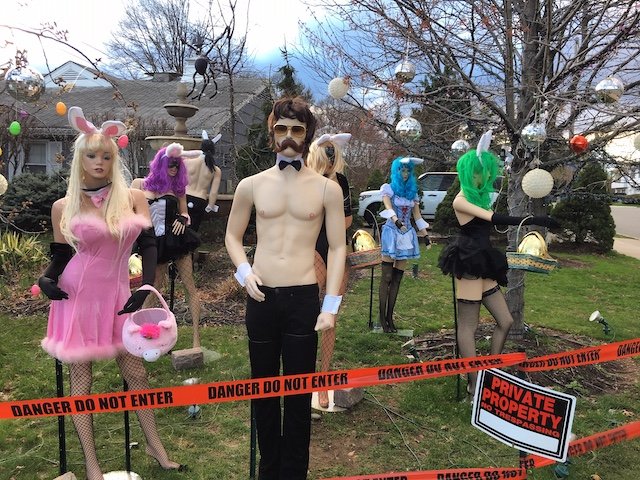 These mannequins are raising money for Notre Dame now, thanks.