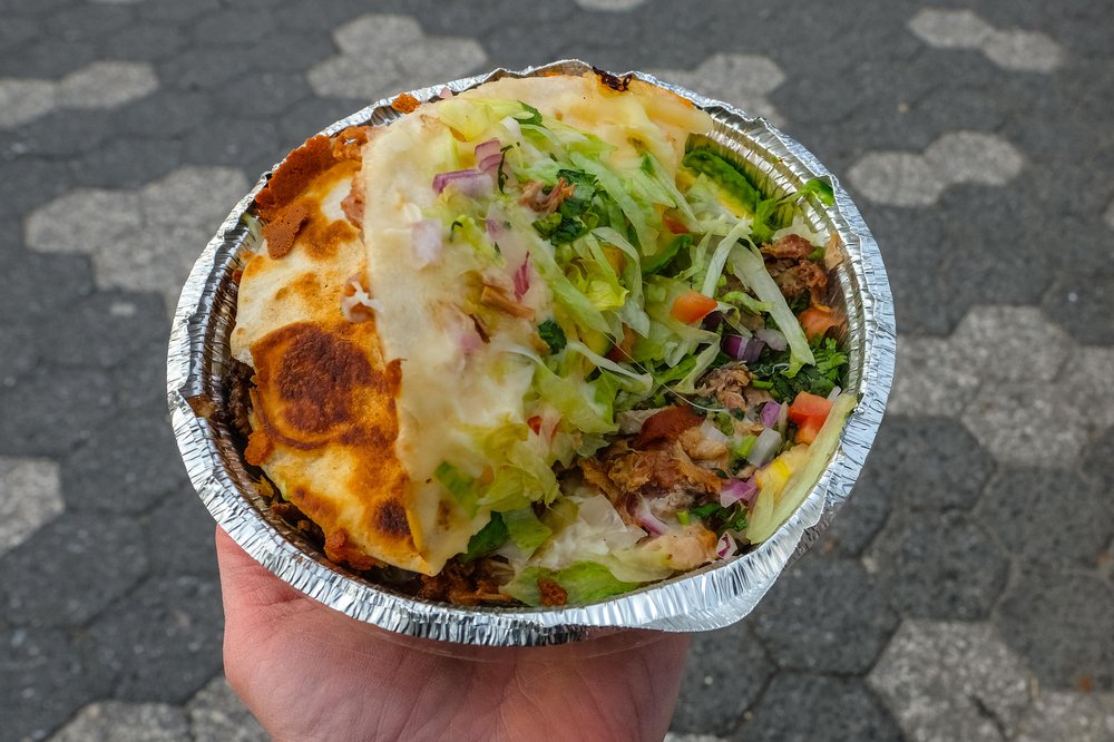 Pork Mulita, folded back to show interior ($8)