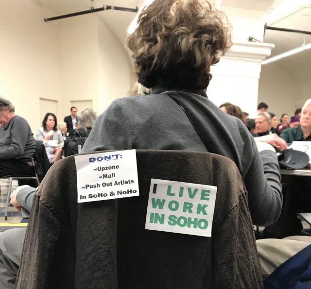A participant takes part in the second public meeting about the SoHo and NoHo planning process on February 28th.