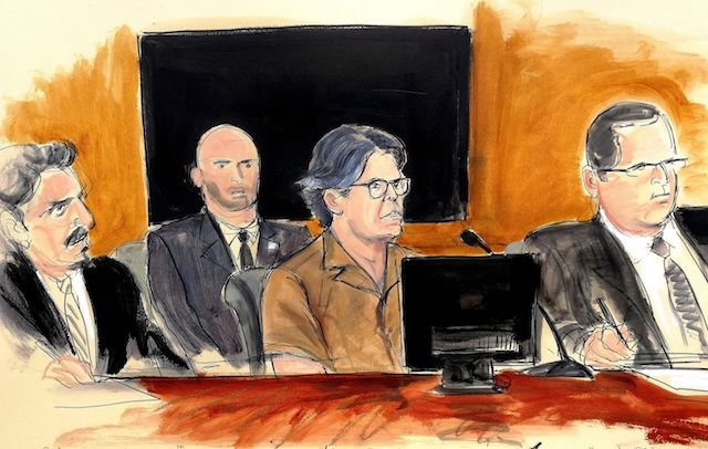 A courtroom sketch of Keith Raniere.