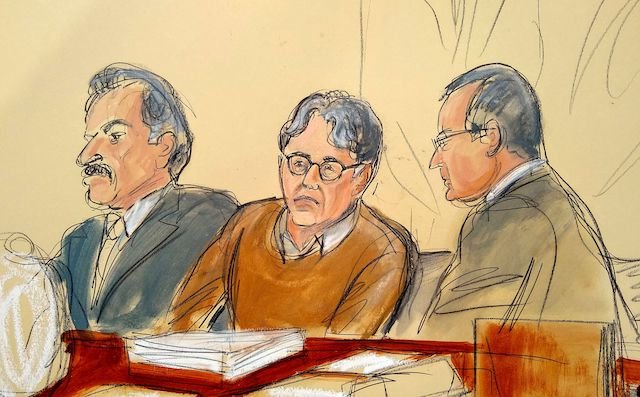 A courtroom sketch from the trial of alleged sex cult leader, Keith Raniere.