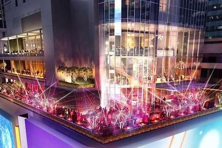 Party with lasers atop TSX Broadway's giant sign.