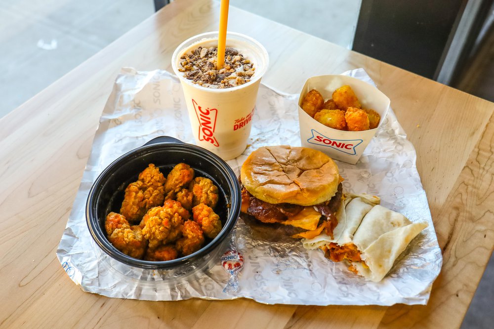 Sonic in Queens A tray of food