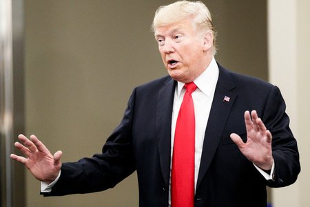 President Donald J. Trump arriving at the United Nations General Assembly looking perfectly innocent and definitely not guilty of any sexual assaults or criminal conspiracy against the United States.
