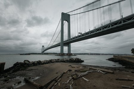 The Verrazano Bridge.